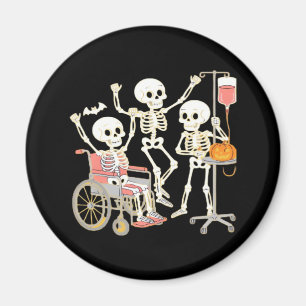 Nurse Skeleton Funny Halloween Healthcare Essentia Magnet