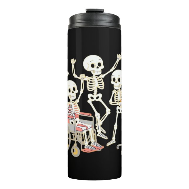 Nurse Skeleton Funny Halloween Healthcare Essentia Thermal Tumbler (Front)