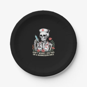 Nurse Skeleton Joke Humor Halloween Essential T-Sh Paper Plate