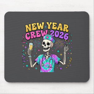 Nurse Skeleton New Year Crew 2026 Funny Er Icu Eve Mouse Mat