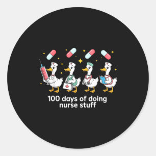 Nurse Skeleton New Year Crew 2026 Funny Er Icu Par Classic Round Sticker