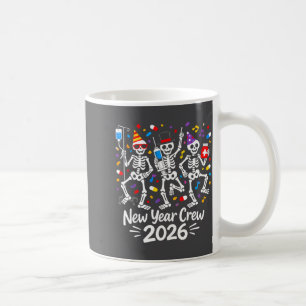 Nurse Skeleton New Year Crew 2026 Funny Er Icu Par Coffee Mug