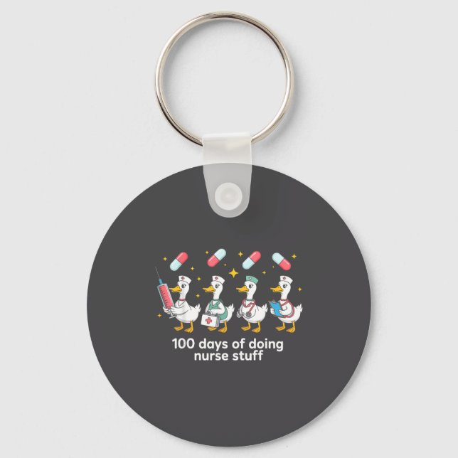 Nurse Skeleton New Year Crew 2026 Funny Er Icu Par Key Ring (Front)