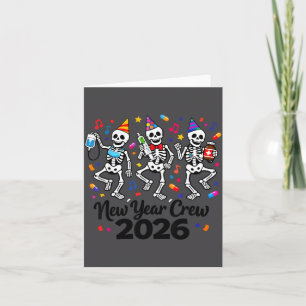 Nurse Skeleton New Year Crew 2026 Funny Er Icu Par Thank You Card