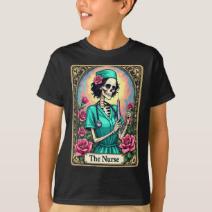 Nurse Skeleton Tarot Card Funny Nursing Nurse Rn L T-Shirt
