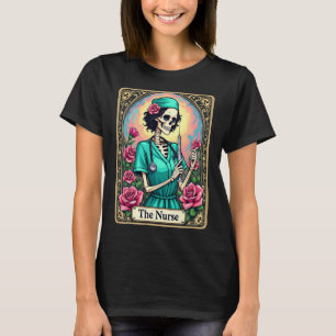 Nurse Skeleton Tarot Card Funny Nursing Nurse Rn L T-Shirt