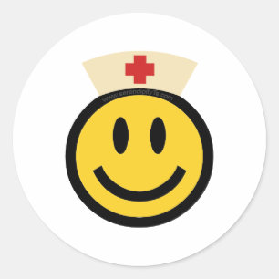 Nurse Smile Classic Round Sticker