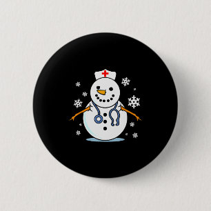 Nurse Snowman Nurse Christmas  6 Cm Round Badge