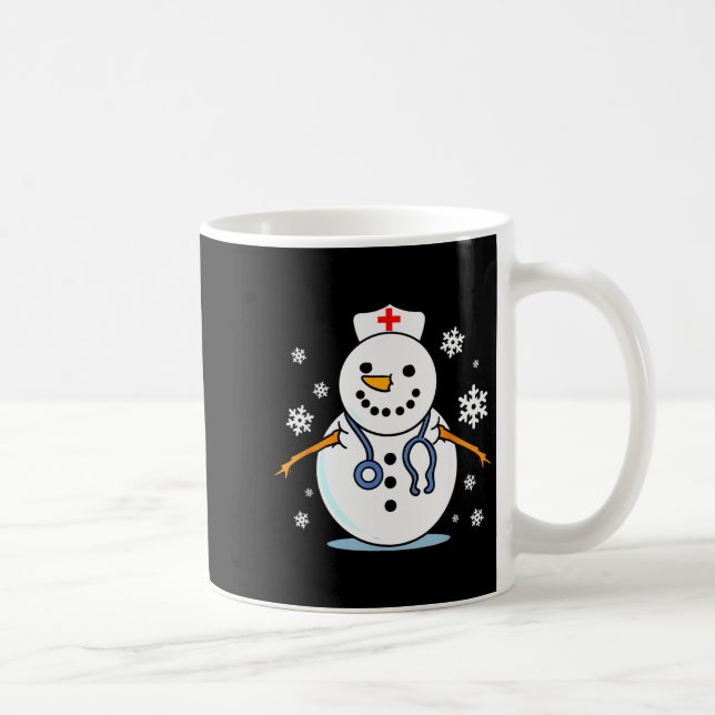 Nurse Snowman Nurse Christmas  Coffee Mug (Right)