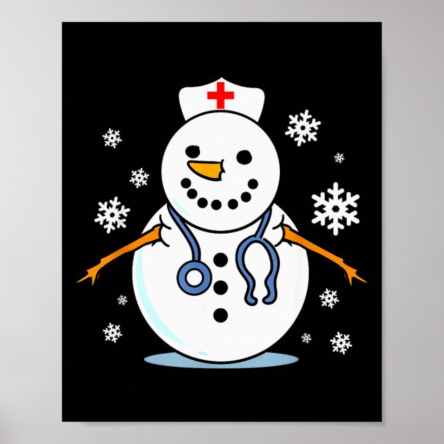 Nurse Snowman Nurse Christmas  Poster (Front)