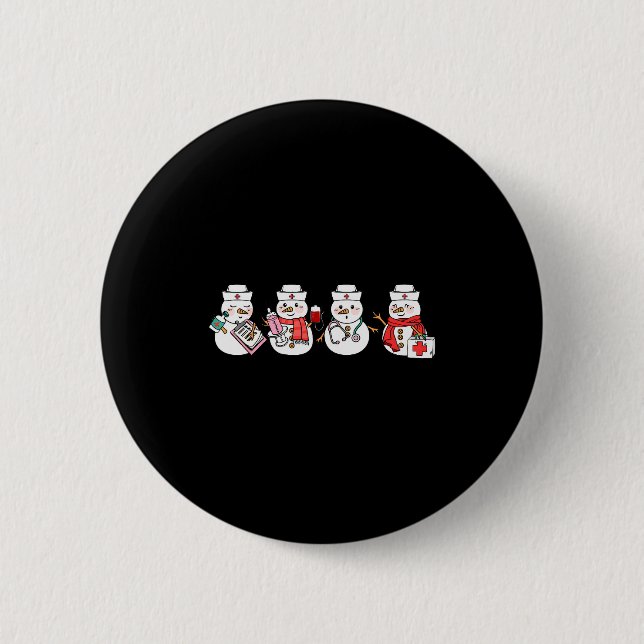 Nurse Snowman Squad Nursing Rn Registered Funny Ch 6 Cm Round Badge (Front)