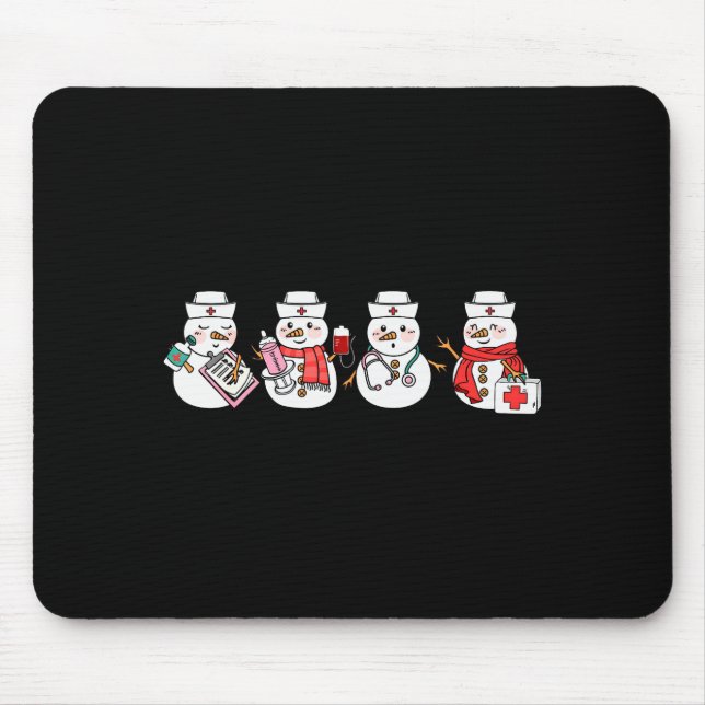 Nurse Snowman Squad Nursing Rn Registered Funny Ch Mouse Mat (Front)
