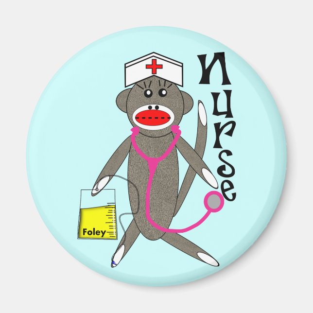 Nurse Sock Monkey Gifts Magnet (Front)