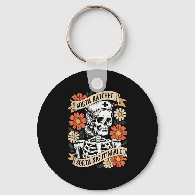 Nurse Sorta Ratchet Sorta Nightingale Skeleton Hal Key Ring (Front)