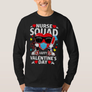 Nurse Squad Happy Valentine's Day Red Masked Heart T-Shirt