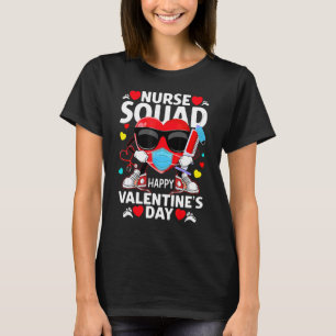 Nurse Squad Happy Valentine's Day Red Masked Heart T-Shirt
