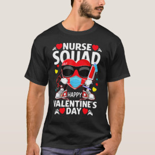 Nurse Squad Happy Valentine's Day Red Masked Heart T-Shirt