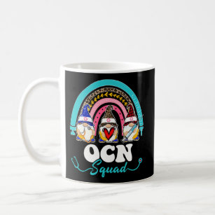 Nurse Squad Leopard Rainbow Gnome Ocn Coffee Mug