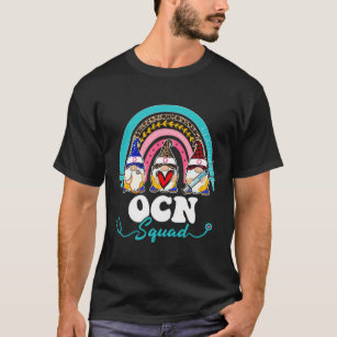 Nurse Squad Leopard Rainbow Gnome Ocn T-Shirt
