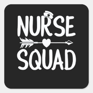 Nurse Squad Nursing Team Healthcare Rn Lpn Cna Nur Square Sticker