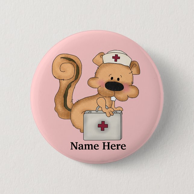 Nurse Squirrel button (Front)