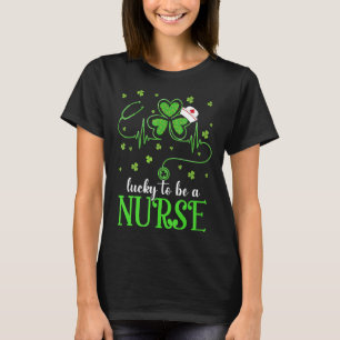Nurse St Patrick's Day Lucky Nurse Shamrock Love N T-Shirt