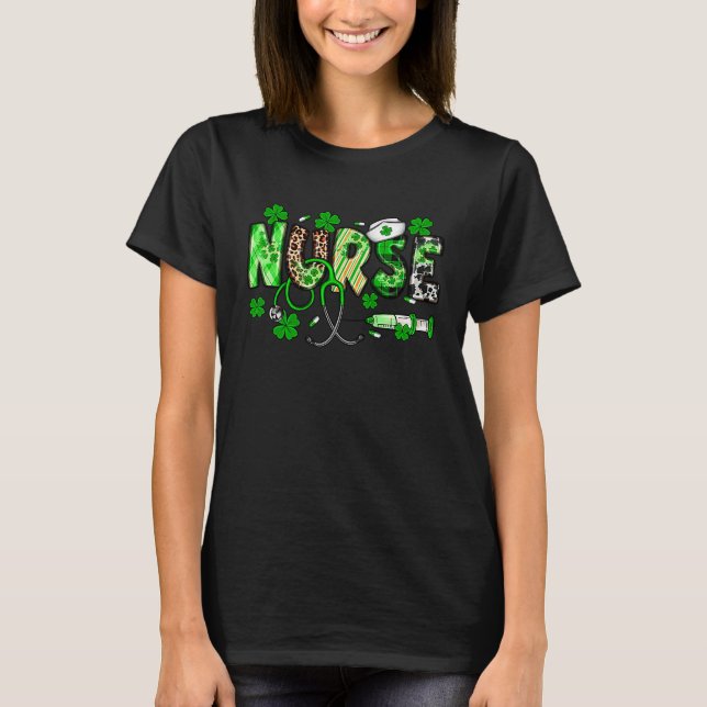 Nurse St Patrick's Day Nurse Nurse Lucky T-Shirt (Front)