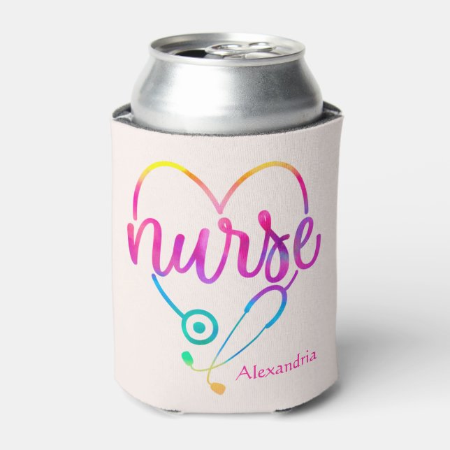 Nurse Stethoscope Can Cooler (Can Front)