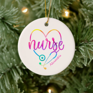 Nurse Stethoscope Ceramic Tree Decoration