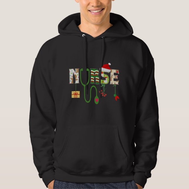 Nurse Stethoscope Christmas Nursing Medical Health Hoodie (Front)