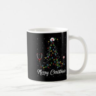 Nurse Stethoscope Christmas Tree Lights Funny Nurs Coffee Mug