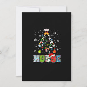 Nurse Stethoscope Christmas Tree Lights Nursing Cu Invitation