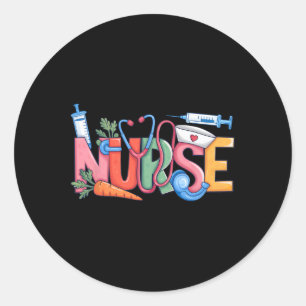 Nurse Stethoscope Cute Coquette Bow Stethoscope Nu Classic Round Sticker