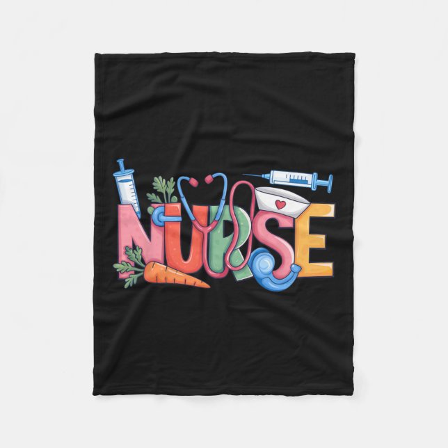 Nurse Stethoscope Cute Coquette Bow Stethoscope Nu Fleece Blanket (Front)