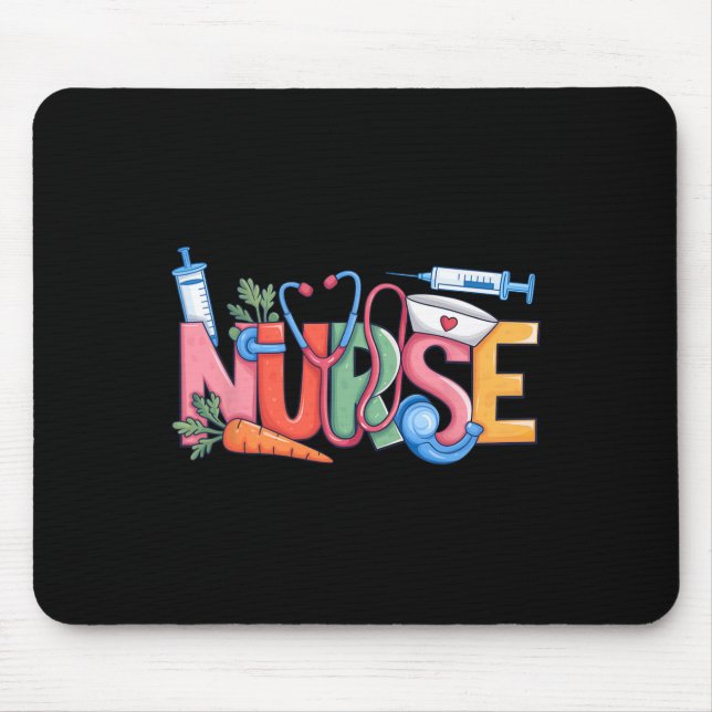 Nurse Stethoscope Cute Coquette Bow Stethoscope Nu Mouse Mat (Front)