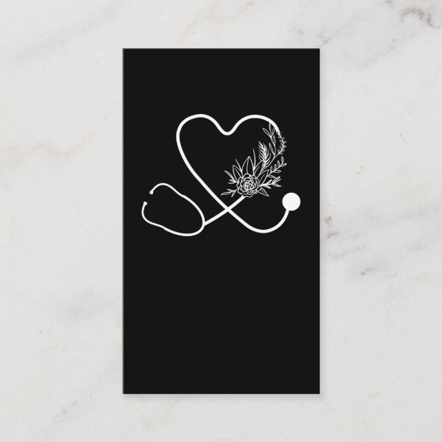 Nurse Stethoscope Flower Hospital Business Card (Front)