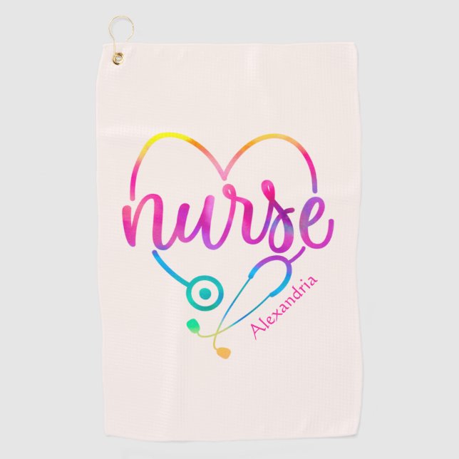 Nurse Stethoscope Golf Towel (Front)