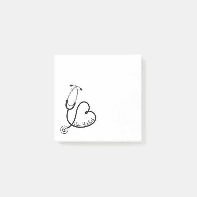 Nurse Stethoscope Heart Gift Post-it Notes (Front)