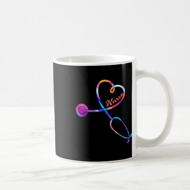 Nurse Stethoscope Heartbeat Ekg Nursing Student Gr Coffee Mug (Right)