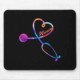 Nurse Stethoscope Heartbeat Ekg Nursing Student Gr Mouse Mat