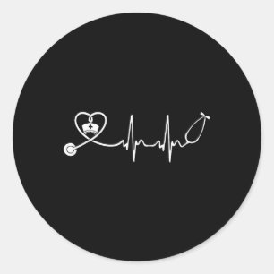 Nurse Stethoscope Heartbeat Nurse Week 2025  Classic Round Sticker