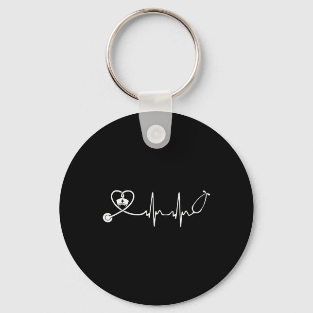 Nurse Stethoscope Heartbeat Nurse Week 2025  Key Ring (Front)