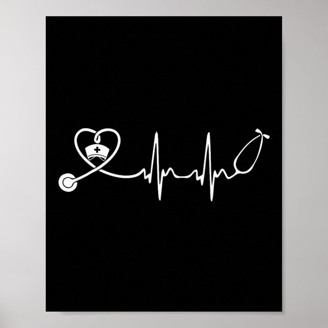 Nurse Stethoscope Heartbeat Nurse Week 2025  Poster (Front)