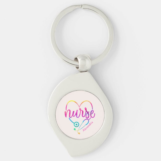 Nurse Stethoscope Key Ring (Front)