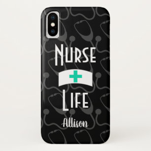 Nurse Stethoscope Medical Pattern Personalised iPhone X Case