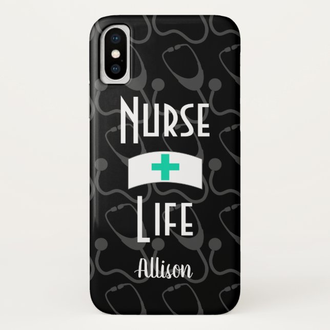 Nurse Stethoscope Medical Pattern Personalised Case-Mate iPhone Case (Back)