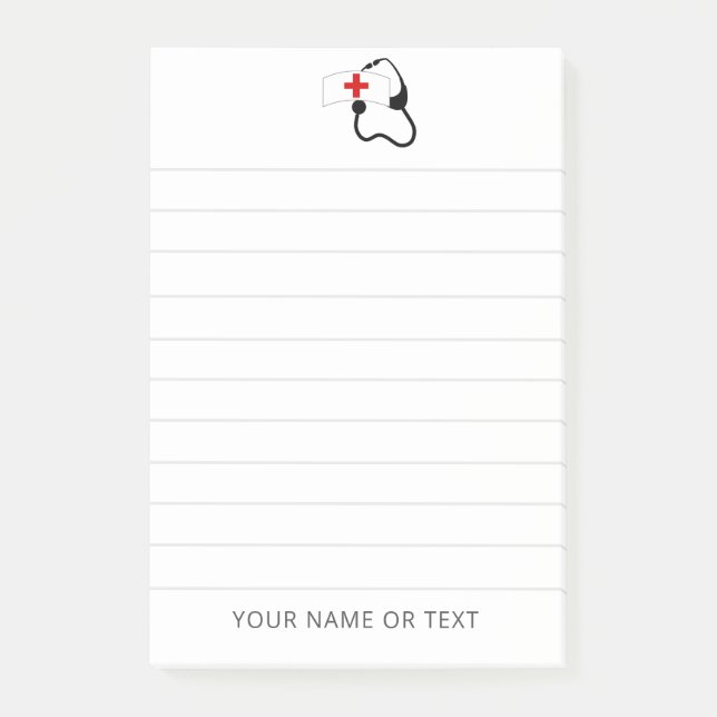 Nurse Stethoscope Medical Personalised Name Post-it Notes (Front)