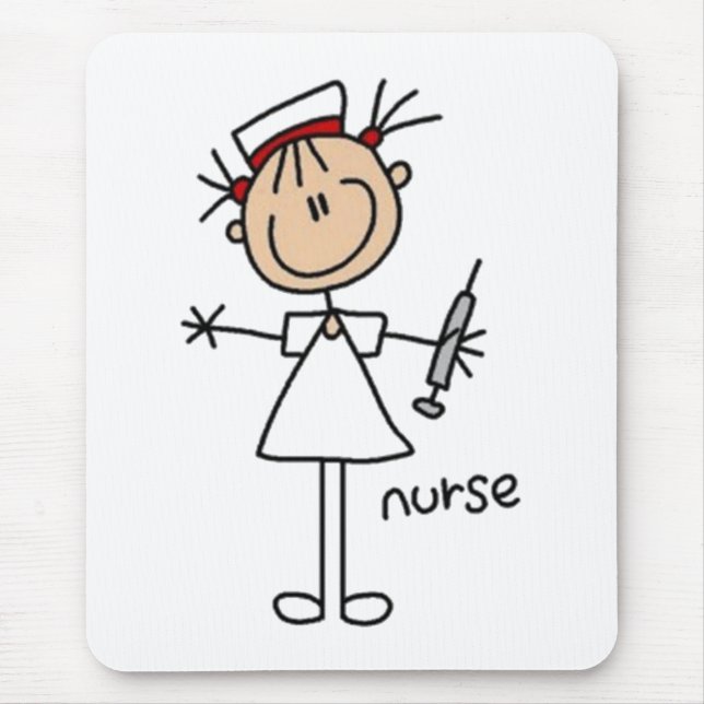 Nurse Stick Figure Mouse Mat (Front)