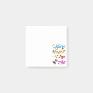 Nurse Sticky Inspire Love Heal Med Therapist Post-it Notes