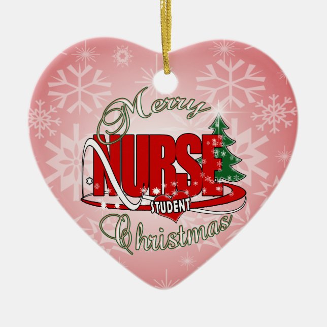 NURSE STUDENT CHRISTMAS CERAMIC TREE DECORATION (Front)